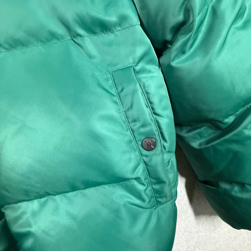 Daily Paper Mens Unisex Down Puffer Jacket Teal Green Size Small 18F1OU01